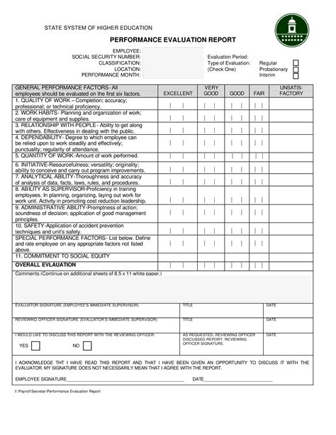 service evaluation report template